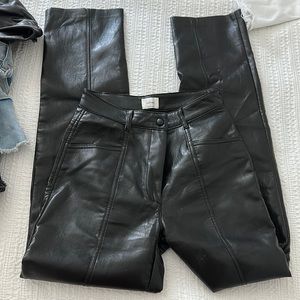 Wilfred aritzia black leather pants